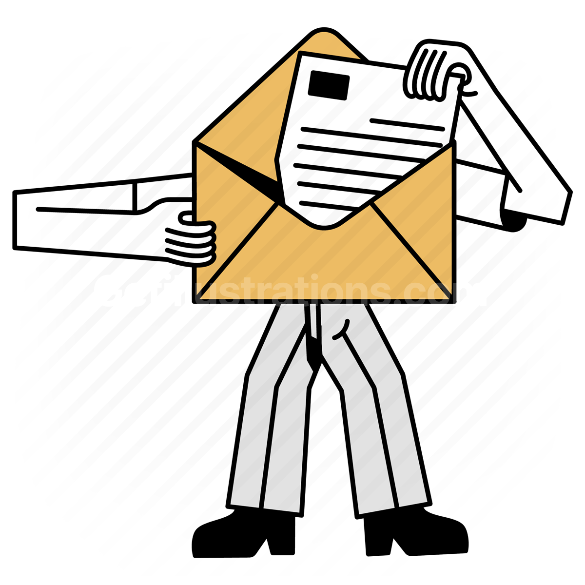 envelope, email, message, mail, document, paper, page